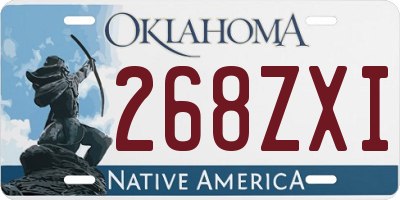 OK license plate 268ZXI