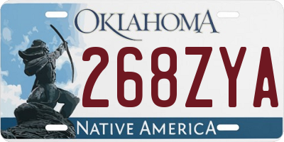 OK license plate 268ZYA