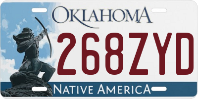 OK license plate 268ZYD