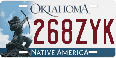 OK license plate 268ZYK