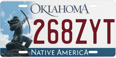 OK license plate 268ZYT