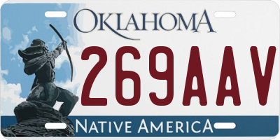 OK license plate 269AAV