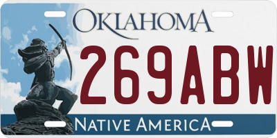 OK license plate 269ABW