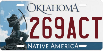 OK license plate 269ACT