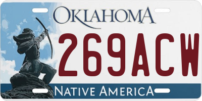 OK license plate 269ACW