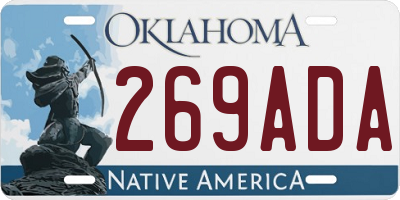 OK license plate 269ADA