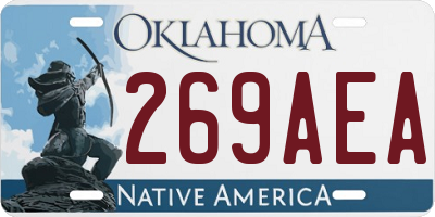 OK license plate 269AEA