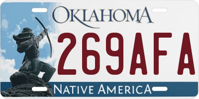 OK license plate 269AFA