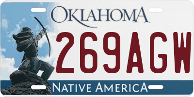OK license plate 269AGW