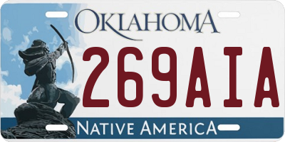 OK license plate 269AIA