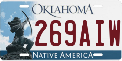 OK license plate 269AIW