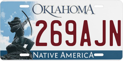 OK license plate 269AJN