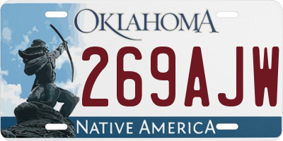 OK license plate 269AJW