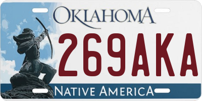 OK license plate 269AKA