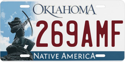 OK license plate 269AMF