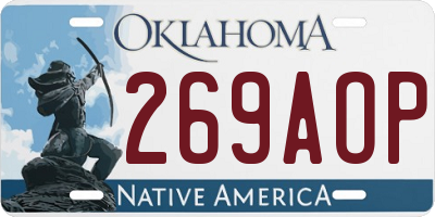 OK license plate 269AOP