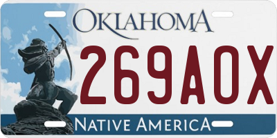 OK license plate 269AOX