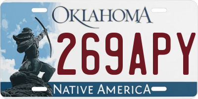 OK license plate 269APY