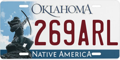 OK license plate 269ARL