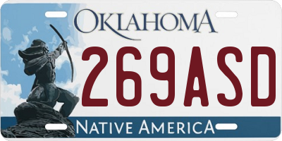 OK license plate 269ASD