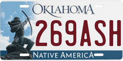 OK license plate 269ASH