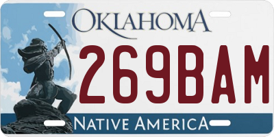 OK license plate 269BAM