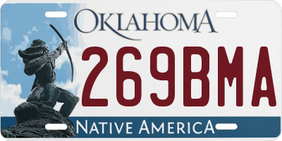 OK license plate 269BMA