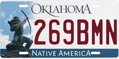 OK license plate 269BMN