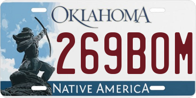 OK license plate 269BOM