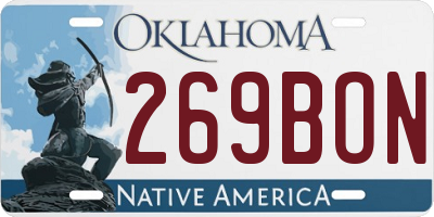OK license plate 269BON