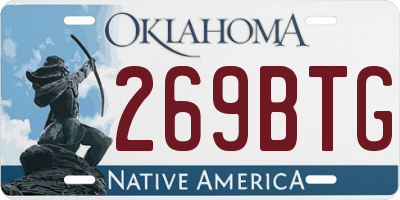 OK license plate 269BTG