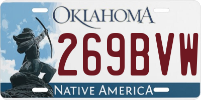 OK license plate 269BVW