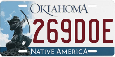 OK license plate 269DOE