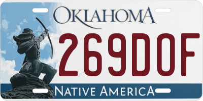 OK license plate 269DOF