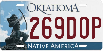 OK license plate 269DOP