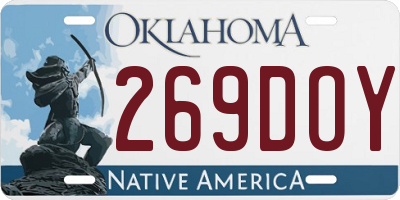 OK license plate 269DOY