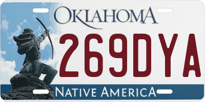 OK license plate 269DYA