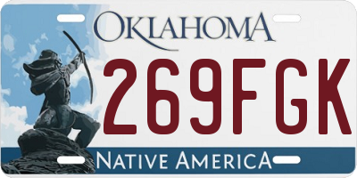 OK license plate 269FGK