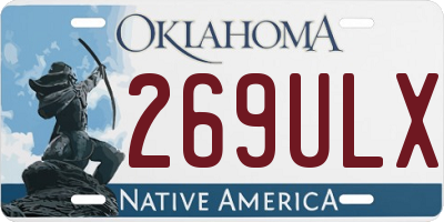 OK license plate 269ULX
