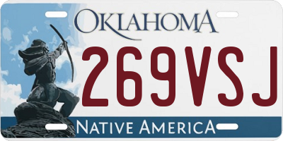 OK license plate 269VSJ
