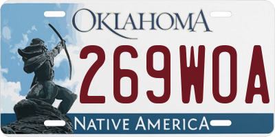 OK license plate 269WOA