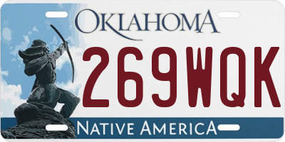 OK license plate 269WQK