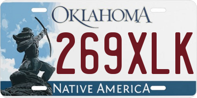 OK license plate 269XLK