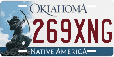 OK license plate 269XNG