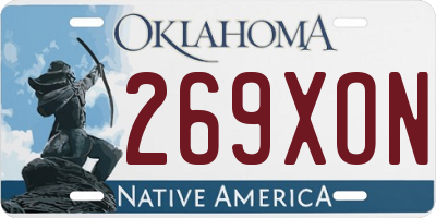 OK license plate 269XON