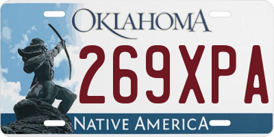 OK license plate 269XPA
