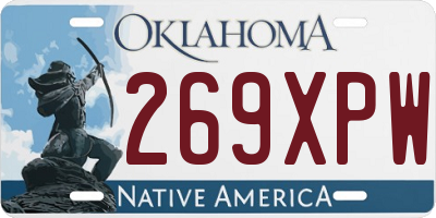 OK license plate 269XPW