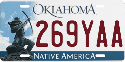 OK license plate 269YAA