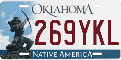 OK license plate 269YKL