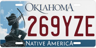 OK license plate 269YZE